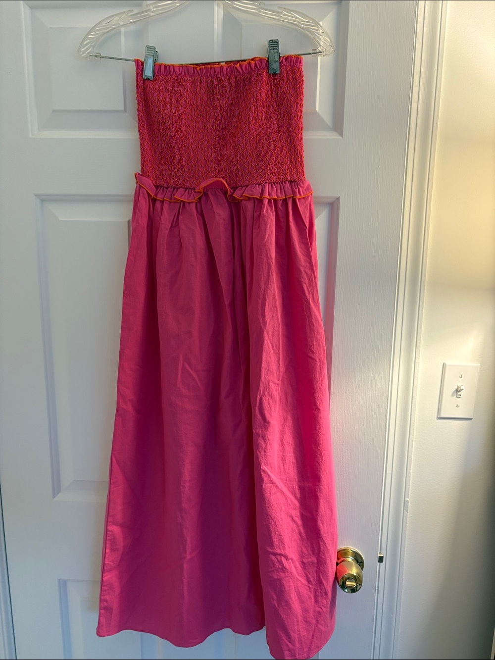 Pomander Place Smocked Strapless Maxi Dress - Pink